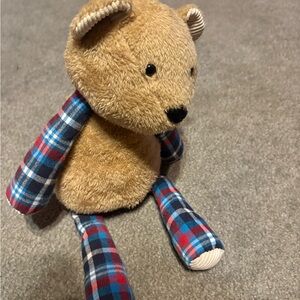 Scentsy Tan and Plaid Stuffed Bear